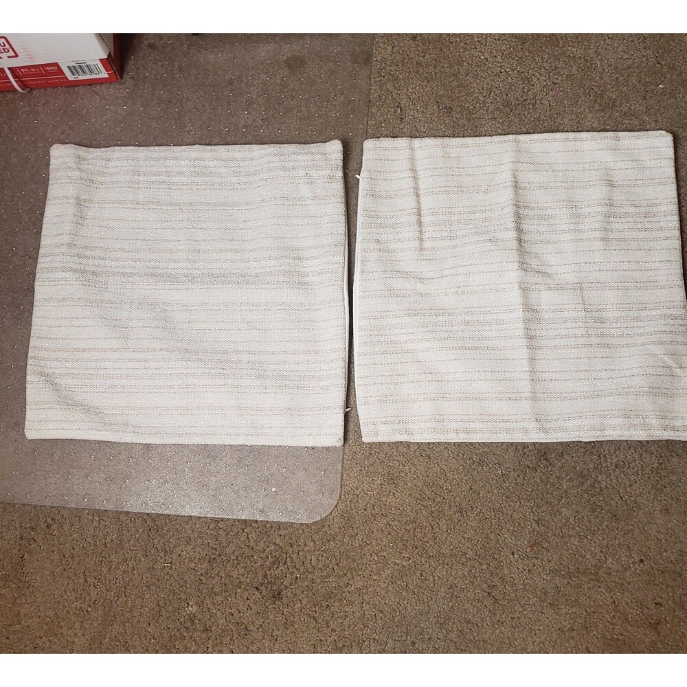 New Cream Colored Pillow Sham Covers 2 Pack 19" x 19" D1